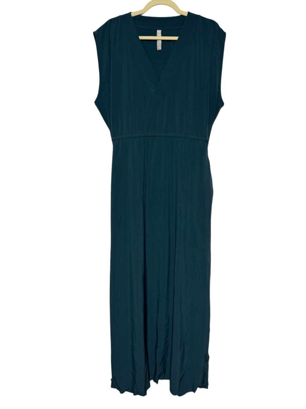 Athleta Marlow Maxi Dress Size XL Teal Sporty V-neck Athletic Workout Modest